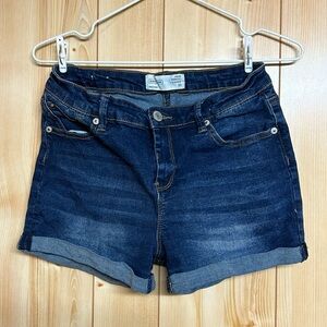 Dark Wash Stretch Denim Shorts